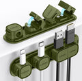 6 Pack Magnetic Cable Clips [1s Open/Lock], Cord Organizer Holder | Strong Adhesive Desk Cable Management- Organize Charging Cords Neatly for Home, Office, Car,Desk, Nightstand-Deep Green