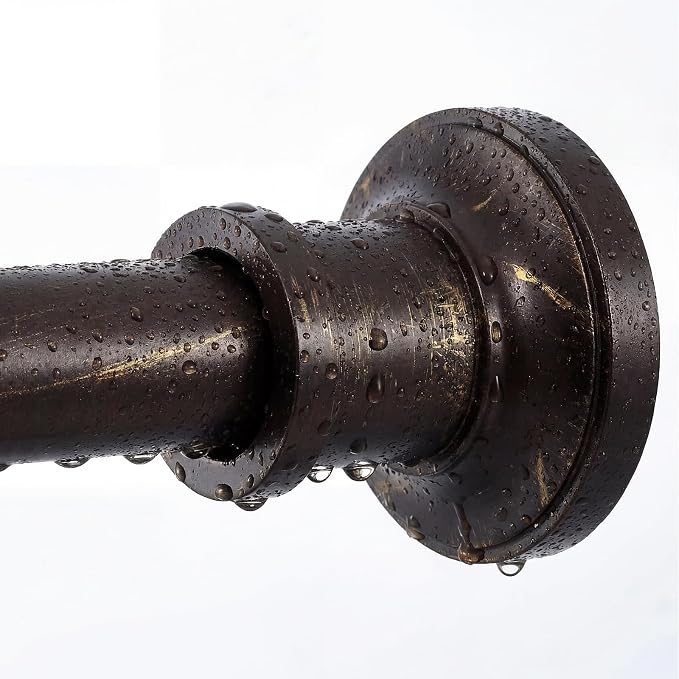 BRIOFOX Bronze Tension Curtain Rod 24 to 64 Inch(2-5.3ft) - Spring Tension Shower Curtain Rod, No Drilling Bronze Tension Rod for Curtains Windows Closet Kitchen