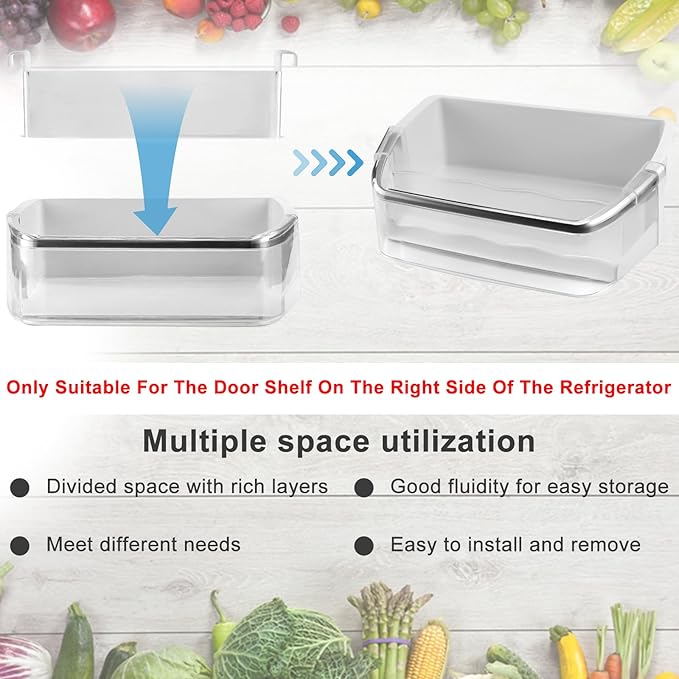 AMI PARTS AAP73252202 AAP73252209 Refrigerator Door Bin Right | Replacement Door Shelf Bin, Fits L.G Refrigerators, Fits Ken-more Elite Refrigerators