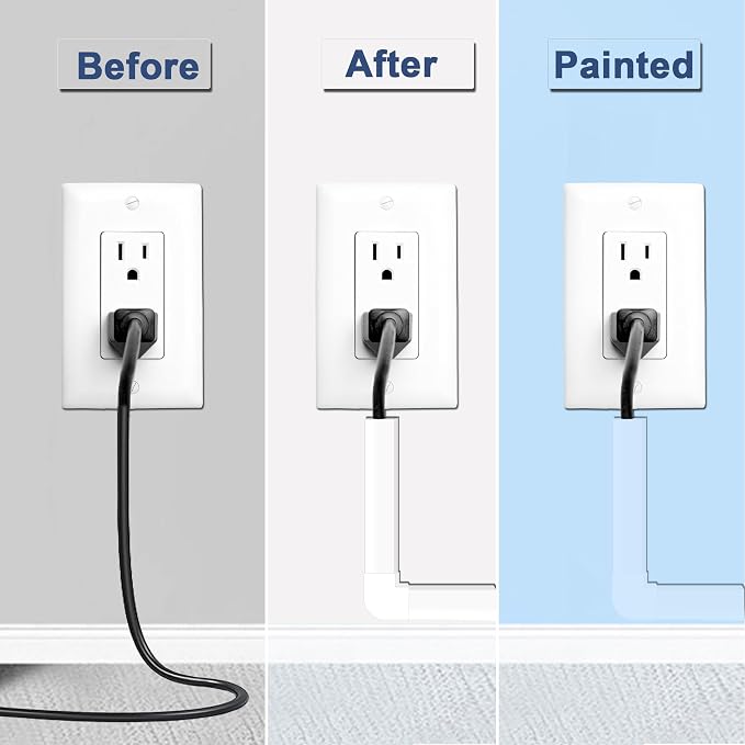 Cable Cover Wall - Cord Hiders for TV on Wall, 157 Inches Cable Cover Channel, White | 157" white cable cover wall kit hides TV cords with customizable raceways for clean wall-mounted setups