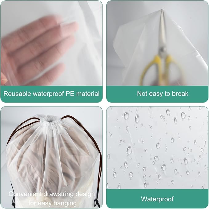 26 Pcs Shoe Bags for Travel, PLULON Clear Drawstring Travel Shoe Bags for Packing Waterproof Dustproof Shoes Organizer Pouch Travel Accessories Shoe Storage Bag for Women Men Portable Travel Essential