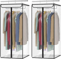 Univivi Clear Garment Bags for Hanging Clothes, 2 Pack Large Clothes Bags for Closet Storage, Premium Hanging Garment Storage Bag for Suits, Coats, Dresses, 40" (Clear)