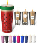 Frost Buddy Togo Buddy 30oz Tumbler - Stainless Steel (Watermelon Kiss) | Double-wall vacuum insulated | Spill-proof flip lid | 18/8 premium stainless steel | Cup-holder friendly