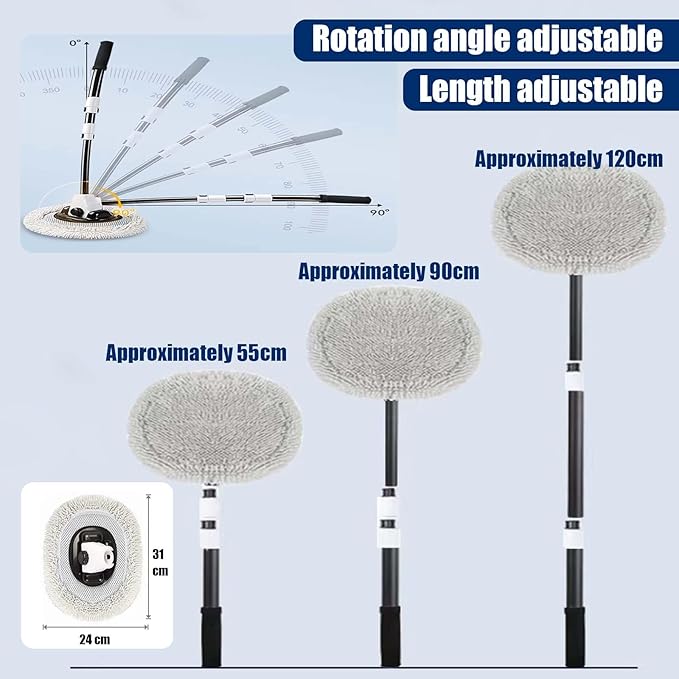 Extendable Car Wash Mop for Ford Edge SEL SUV 2010-2025, Soft Bristle Car Brush with Detachable Large Head Cleaning Tool for Car Home