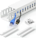 1.4"H x 1.6"W Cable Raceway, 66in Under Desk Wire Management Channel, White | Slotted Wire Duct, 4Pack, 16.5in Each, Heavy-Duty PVC Cable Management for Server Racks, Network Cables & Electrical Cabinets