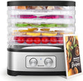 Seeutek Food Dehydrator, 5 BPA-Free Trays Food Dehydrator Machine with Adjustable Temperature Control for Beef Jerky, Fruits, Vegetables, Includes Recipe Book & 4 Reusable Storage Bags