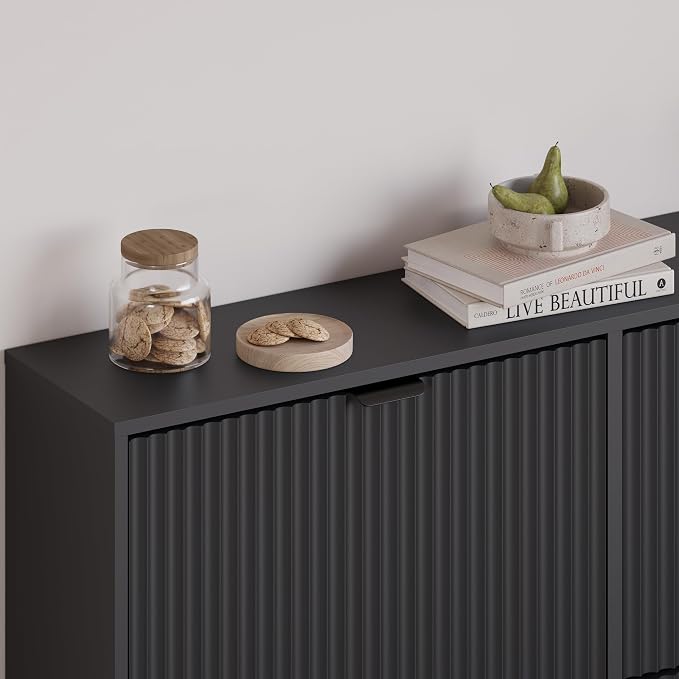 BORNOON Large Shoe Cabinet for Entryway, Shoe Rack Cabinet with 4 Flip Drawer and Adjustable Shelves for Small Apartment, Foyer