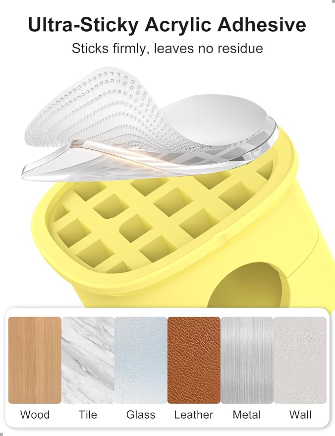 6 Pack Magnetic Cable Clips [1s Open/Lock], Cord Organizer Holder | Strong Adhesive Desk Cable Management- Organize Charging Cords Neatly for Home, Office, Car,Desk, Nightstand-Cream Yellow