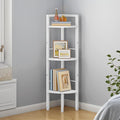 Tajsoon Small Corner Shelf Stand 3 Tier 39.6" Industrial Corner Display Shelf Shelving Unit, Corner Tables for Small Spaces, Bedroom, Living Room, Office, Kitchen, White