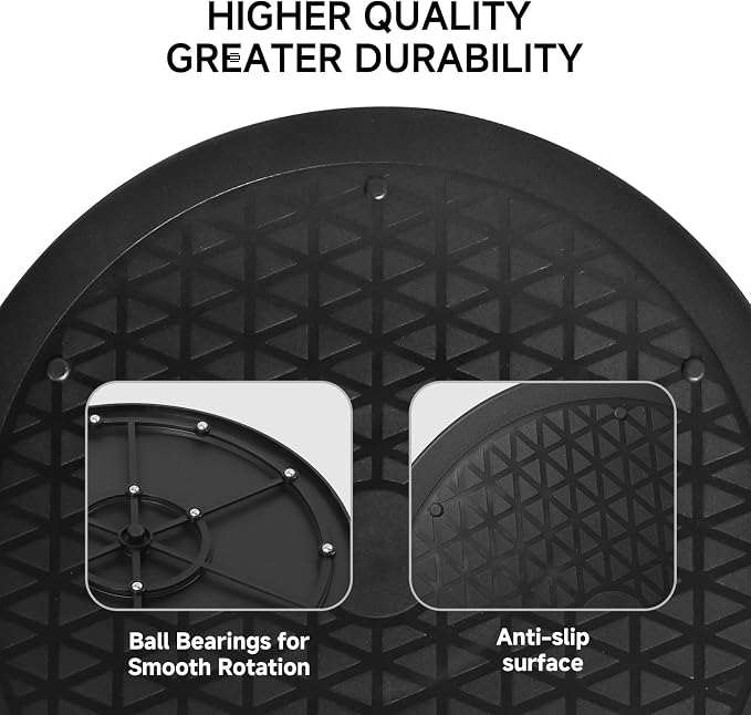 Lazy Susan Turntable 6 Pack 12 Inch Black, Plastic Turntable Organizer, Lazy Susan Organizer for Cabinet Pantry Fridge Kitchen Countertop