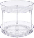Amazon Basics Lazy Susan Turntable Organizer for Spices and Condiments, 9" Diameter, 2 Tier, Clear