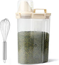 Uppetly Rice Airtight Dry Food Storage Containers, BPA Free Plastic Storage Bin Dispenser with Pourable Spout, Measuring cup for Cereal, Flour and Baking Supplies, Include a Stainless Steel Whisk