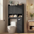 7-Tier Over Toilet Storage Cabinet, 2-in-1, Separable Bathroom Storage | Over-Toilet and Tall Narrow Cabinet, with Doors, Adjustable Shelf, Big/Small Room, Laundry, Tissue Holder, Anti-Tip