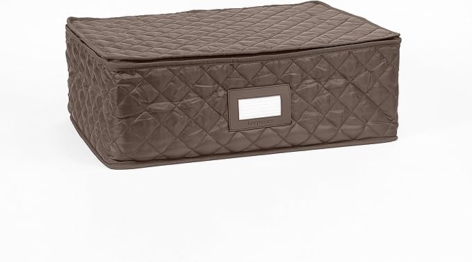 Covermates Keepsakes - Serveware Storage - Padded Protection - ID Window - Stain Resistant - Machine Washable - China Storage, Bronze