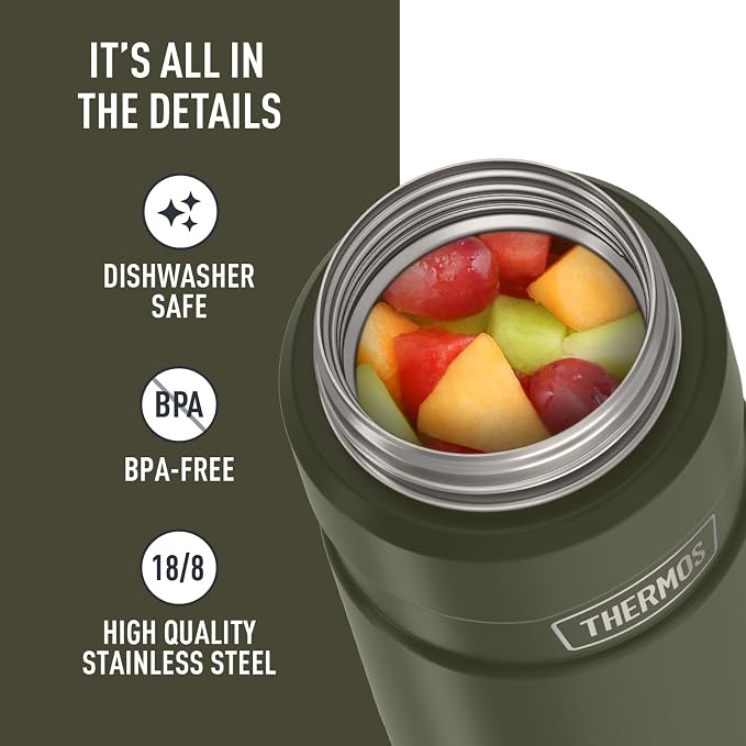 THERMOS Stainless King Vacuum-Insulated Food Jar, 24 Ounce, Matte Army Green