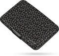 Credit Card Holder, Black Leopard, Aluminum Wallet for Women Men | ABS Business ID Case,Hard Case Large Capacity 6 Slots, Waterproof Durable ，Secure Closure Slim Small Credit Card Protector