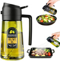 2 in 1 Olive Oil Sprayer for Cooking, 16 Oz Olive Oil Dispenser Bottle for Kitchen, Fits Air Fryers, Salads, BBQ & More