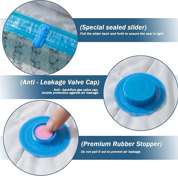 10 Pack 80% Space Saver Vacuum Storage Bags with Hand Pump, Compression Vacuum Seal Bags for Travel, Clothing, Luggage, Blankets, Comforters, Saving More Closet Space(10 Medium-HPUMP)