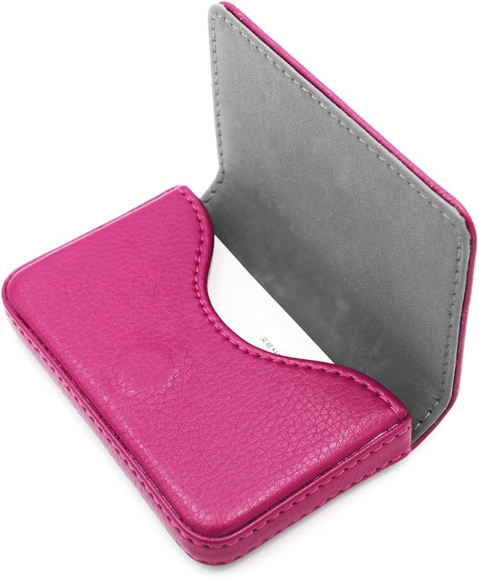 RFID Blocking Wallet - Minimalist Leather Business Credit Card Holder - Rose