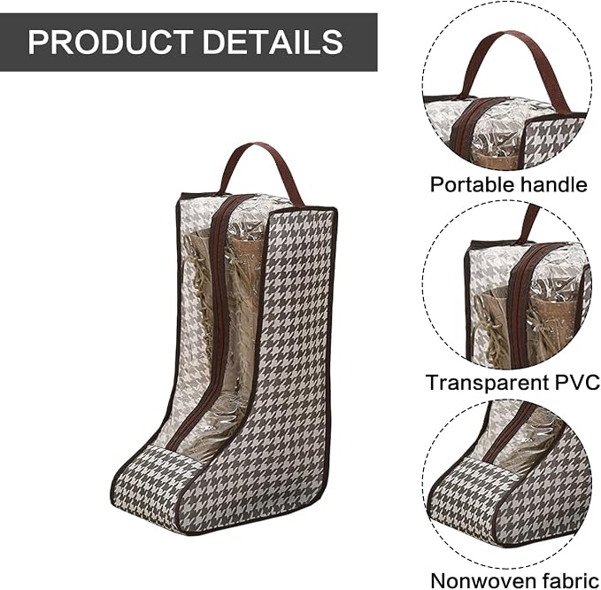 Boot Storage Bag Organizer,Dustproof Boot Bags for Cowboy Boots,Portable Travel Shoe Protector Bags,Tall Boot Covers Storage Organizer for Packing (4PCS)
