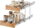 OCG Pull Out Cabinet Organizer 14" W x 21" D, 2 Tier Slide Out Shelf, Heavy-Duty Pull Out Drawer for Cabinets, Base Cabinet Organization for Kitchen, Pantry, Bathroom