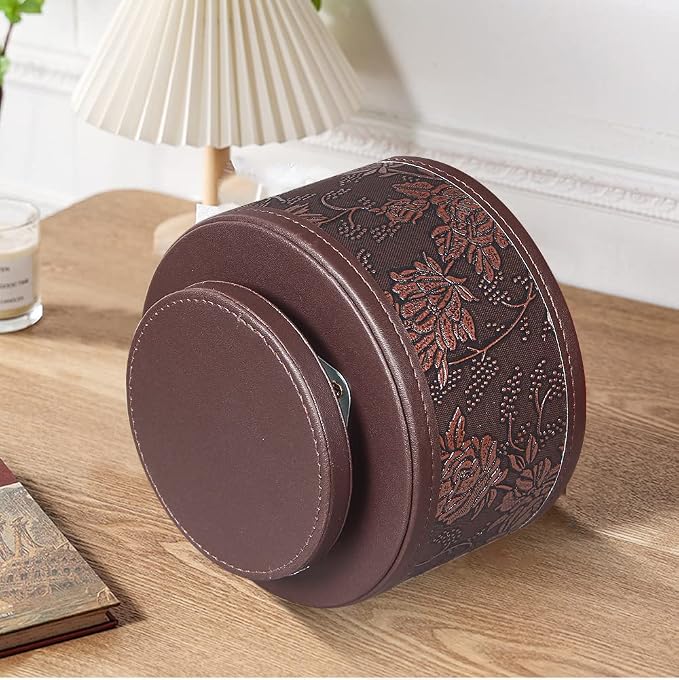 Pen Holder for Desk Organizers and Accessories, TV Remote Control Holder | PU Leather Nightstand Caddy, 360 Swivel TV, Art/Office Supplies Stationery, Table Bedside Decorations Living Room, Home Decor