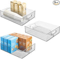 iDesign Divided Pantry Bin with Handles, Set of 3, Clear | For Pantry, For Refrigerator, For Freezer