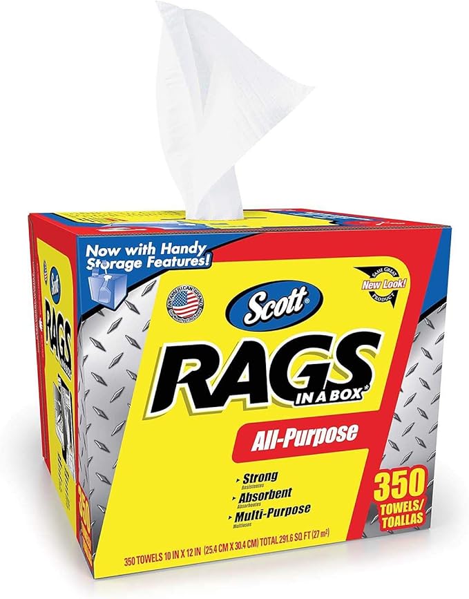 Scott Shop Rags in A Box (350 Sheets) (2 Pack)