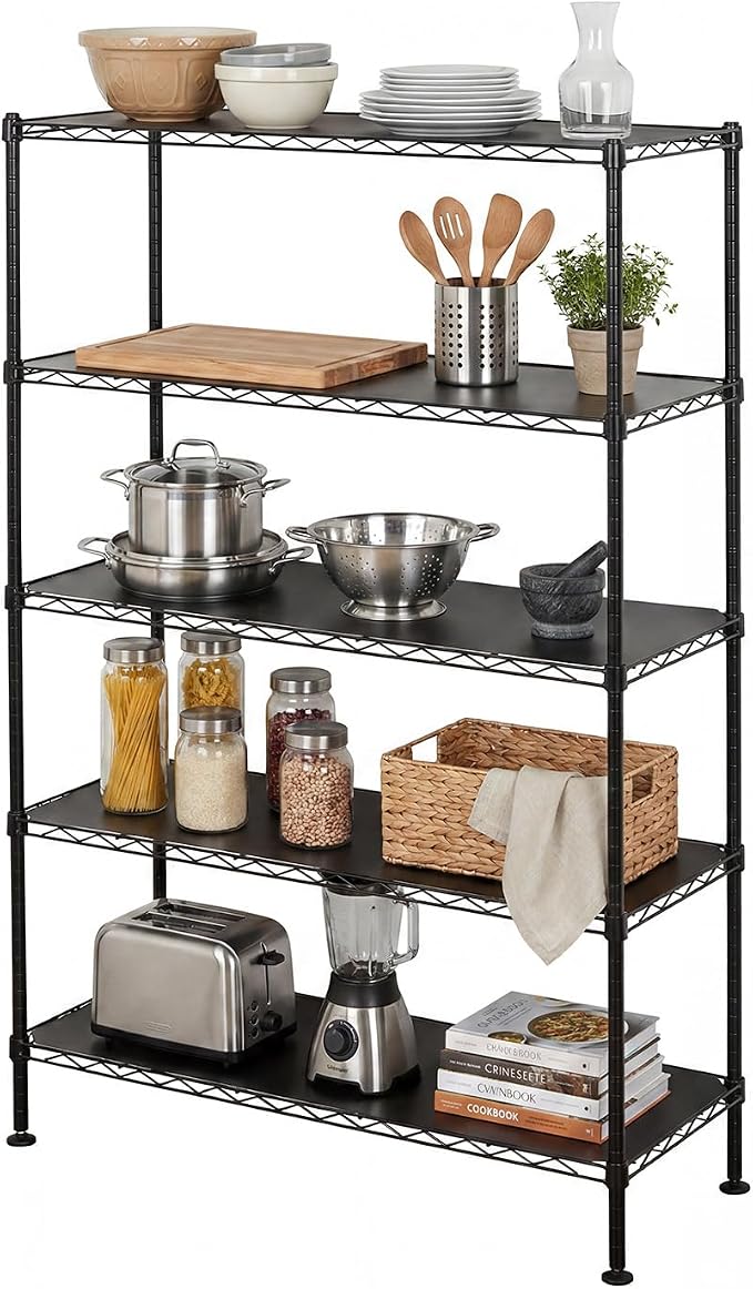SafeRacks NSF 5-Tier Heavy Duty Steel Wire Shelves (36"x14"x60")