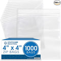 Spartan Industrial - 4” X 4” (1000 Count) 2 Mil Clear Reclosable Zip Plastic Poly Bags with Resealable Lock Seal Zipper