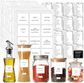 300pcs Pantry Labels for Food Containers, Preprinted Minimalist Waterproof Stickers Removable White Kitchen Food Labels Expiration Date Labels for Organizing Storage Bins Jars Bottles Boxes