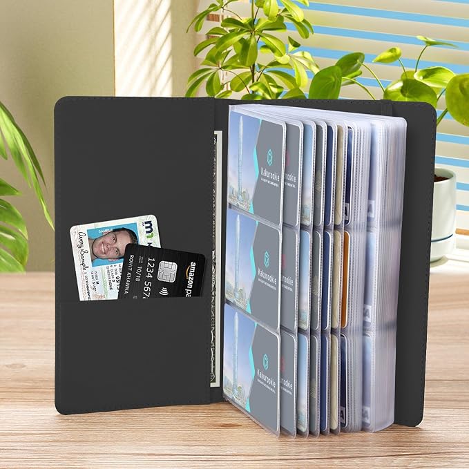 Floral Business Card Book Holder Organizer for Women, 240 Card Capacity, Stylish Name Card and Credit Card Holder for Professionals (Bookshelf)