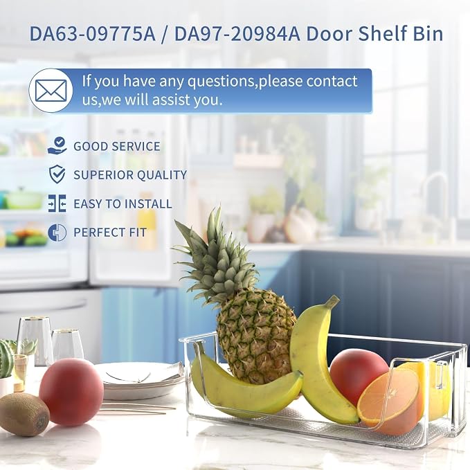 Upgraded DA63-09775A DA97-20984A Refrigerator Door Bin (Right Side) | Compatible with Sam-sung Refrigerator RF27T5201SR RF28T5001SR RF28T5021SR RF27T5241SR Upper Right Door Shelves Replacement