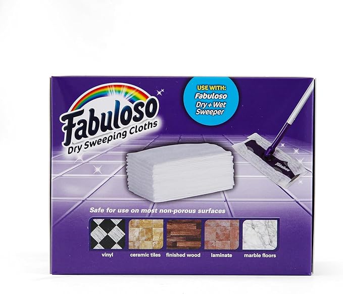 Fabuloso Dry Cloths - Sweeping Pads for Use with Fabuloso Dry + Wet Sweeper for Bold and Bright Cleaning Experience - Clean Your Floors with Ease, 16 Count - 10 Pack