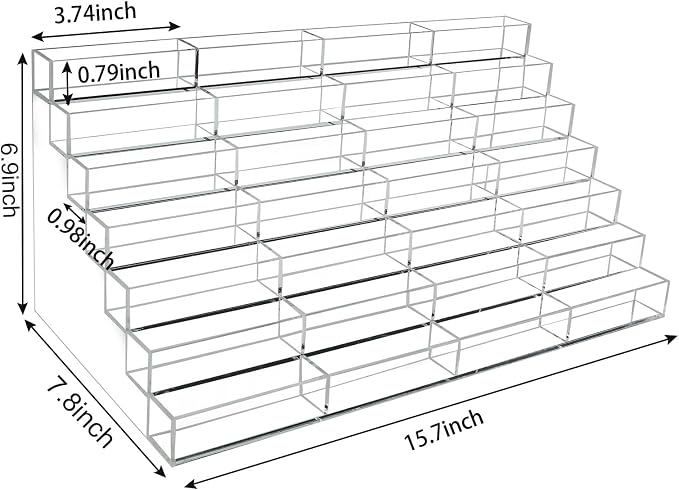 Vevitts Acrylic Business Card Holder for Desk Multiple Business Card Holders 28 Slot 7 Tier Large Business Card Organizer Business Card Display Rack Clear Plastic Business Card Stand for Home Office