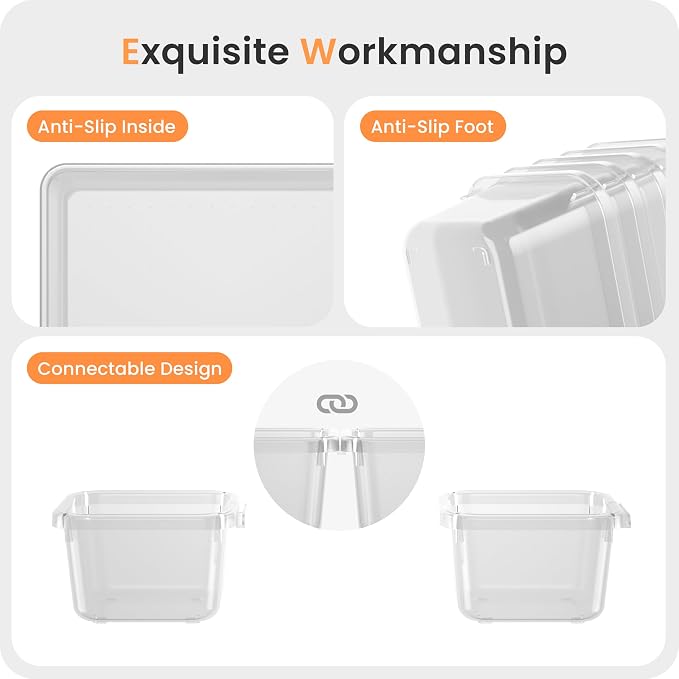 A-LuGei 【46PCS & 5Sizes Clear Drawer Organizer,【Hold 277 Items】 Makeup Organizer, Bathroom Organizers and Storage, Organization and Storage, Organizer Bins for Office Vanity Kitchen Tool Trays