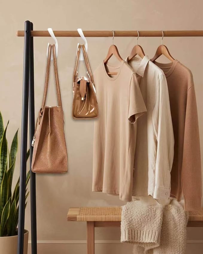 Purse Hanger, Bag Hanger for Closet 11PCS Purse Holder Backpack Hanger Hook for Organizer Storage Purses Tote Bag Backpacks Handbags(White)