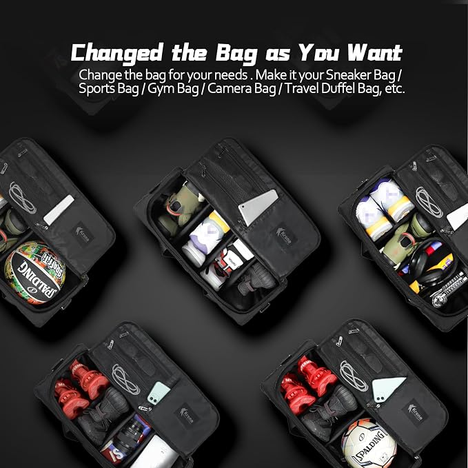 Sneaker Bag for Travel/Sneakerhead gift/Outdoor Sports Bag/Gym Bag /, A Multi-functional Travel Duffel Bag with 3 Adjustable Dividers, & Shoulder Strap,Made of Nylon, by Krone Kalpasmos-classic