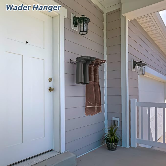 Wader Boot Hanger Wall Mount - Sturdy Metal Boot Rack (8 Pair) | Save Space for Tall Boots and Cowboy Boot, Helps Dry and Prevent Wrinkles on Your boots, for Entryway, Garage, Indoor