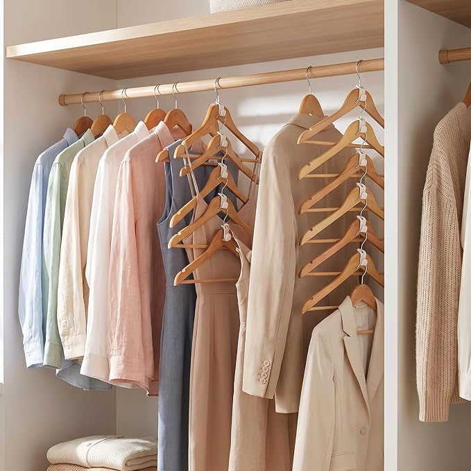 50pc Hanger Connector Hooks, Space Saving Hanger Hooks for Clothes Closet Organizer, Cascading Hangers Extender for Wardrobe Storage