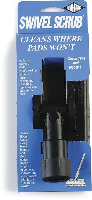 CFS 36530014 Swivel Scrub Plastic Block Heavy-Duty General Use Floor Brush, Dupont Tynex Bristles, 0.81" Bristle Trim, 8" Length x 3-1/2" Width, Blue (Pack of 12)