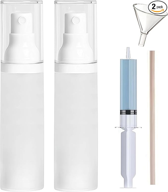 360° Angle Work - Small Spray Bottle | 1.7oz/50ml - Mini Spray Bottle - TSA Approved Travel Bottle | Portable Refillable Leak Proof | For Perfume Toner Hair spray Facial Moisturizing | 1.7oz/50ml-PK 2