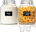 ComSaf Glass Pantry Jars with Airtight Lids 0.7 Gallon 2 Pack Wide Mouth | Flour sugar rice, Sourdough pickling, Pantry organization, Scoop included, Baking supplies, Bulk food storage, Large capacity