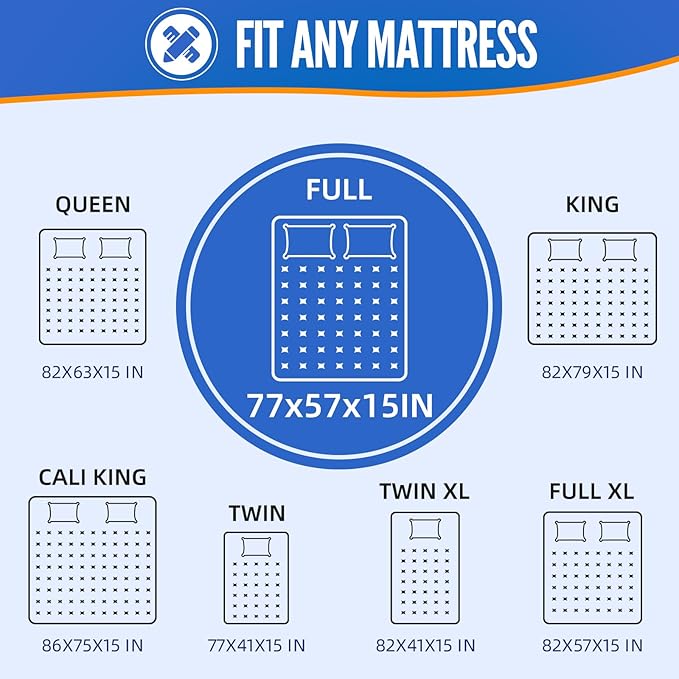 BAGAIL Mattress Bags for Moving, Mattress Covers with Heavy Duty Handles, Reusable Mattress Storage Bag for Moving Supplies(Blue, Full)
