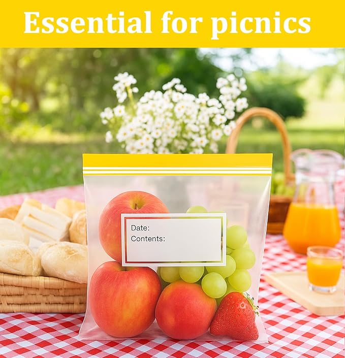 Teivio Gallon Freezer Bags 160 Count (4 Pack of 40), Double Zipper Seal, BPA-Free Thick Plastic Food Storage Bags for Home, Kitchen, Travel, Camping, Meats, Vegetables, Snacks, Sandwich bags