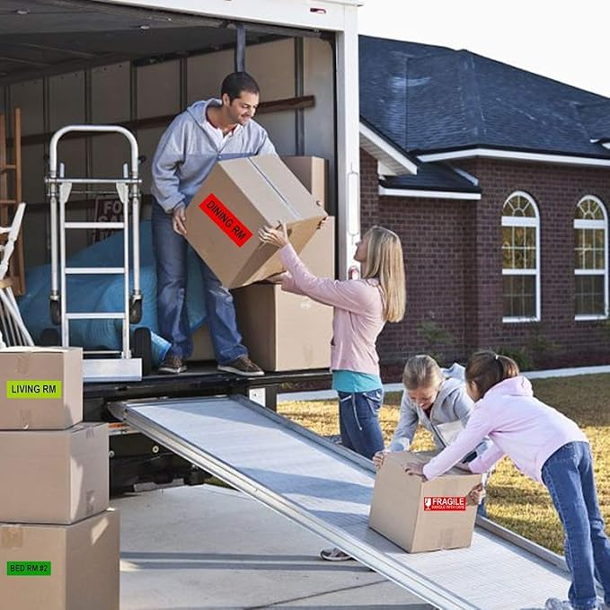 960 Count Moving Labels 14 Different Living Spaces with Fragile Stickers and Blank White Label Home Moving Color Coding Labels Moving Sticker for Storaging Packing Moving (16Rolls, 60/Roll)