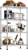 Xcity Storage Shelves, 4 Tier Heavy Duty Metal Shelving Unit, 1600 LBS Adjustable Steel Wire Shelf for Commercial, Pantry, Kitchen, Garage, 14" D x 36" W x 54" H, Chrome