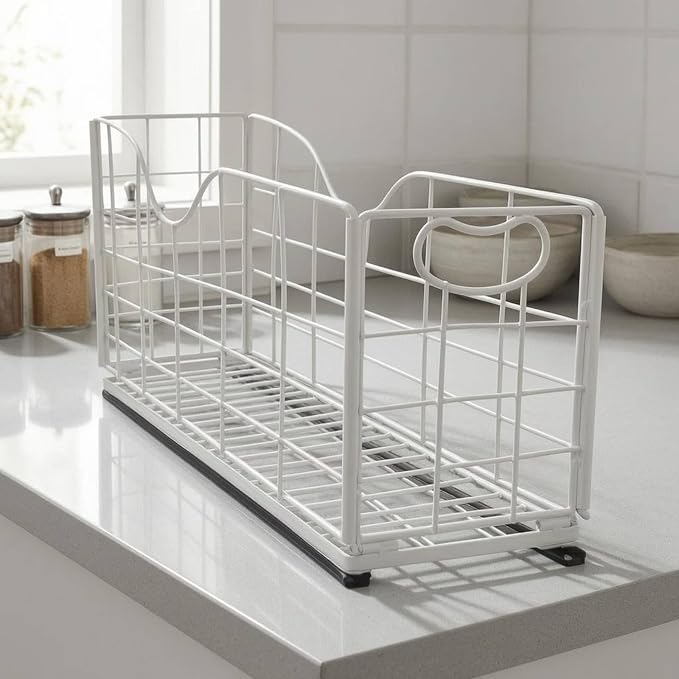 Pull-out Storage Basket Carbon Steel Smooth Slide Rails Organizer for Shelf