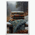 Vintage Books Winter Book Lover Art Aesthetic Poster Canvas Wall Art Decoration Living Room Home Decor Bedroom Decoration Poster Unframed16x24inch