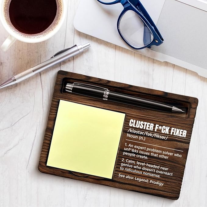 Funny Office Gifts for Boss Leader Coworkers, Cluster Fixer Sticky Note Holder Office Decor